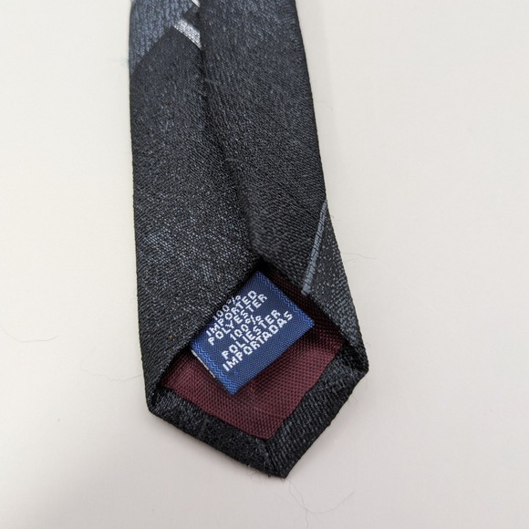 Vintage Don Loper Bevery Hills Made in USA Gray Geometric Neck Tie 56x4 - Picture 4 of 5